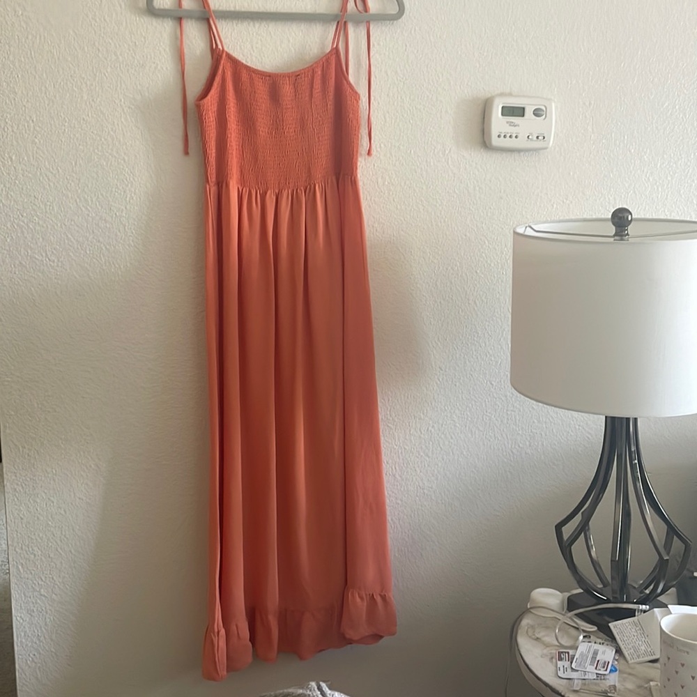 Embroidered Tie Strap Dress